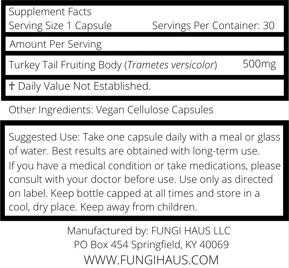 Turkey Tail Immune Boost - 30 Day Supply - Capsules